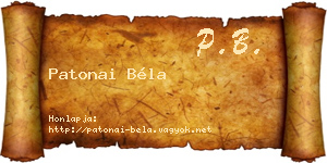 Patonai Béla névjegykártya